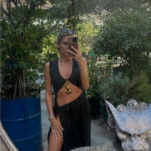 Cutout Maxi Dress in Black - Sleek Women's Evening Dress